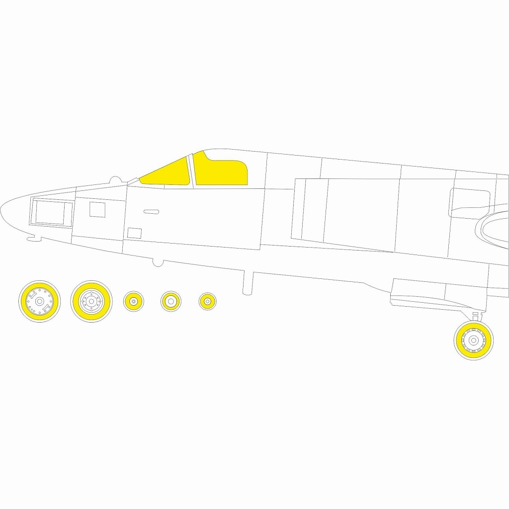 EX1022 1/48 ロッキード U-2R ドラゴンレディ 「Tフェース」両面塗装マスクシール (ホビーボス用)|飛行機用マスキングシール|飛行機