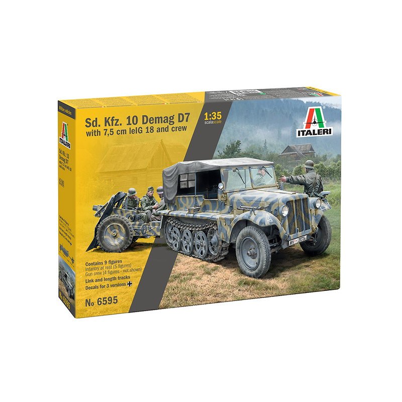 6595 WWII ドイツ Kfz.10 デマーグ D7 with 7.5cm Le Ig18 + クルー|第二次大戦のAFVモデル|AFV