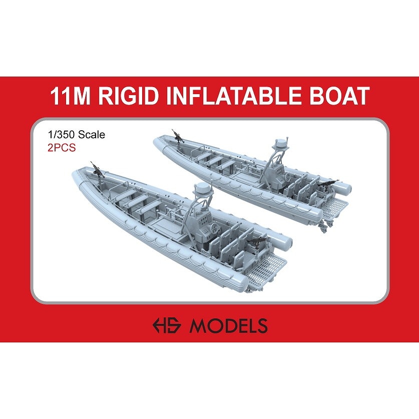 HSM-U350086S 1/350 米海軍 11m リジッドインフレータブルボート(RIB) フィギュア8体付 【ネコポス規格外】|大戦後の艦船モデル|艦船