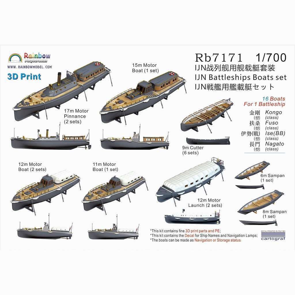 Rb7171 日本海軍 戦艦用 艦載艇セット【ネコポス規格外】 | レインボー
