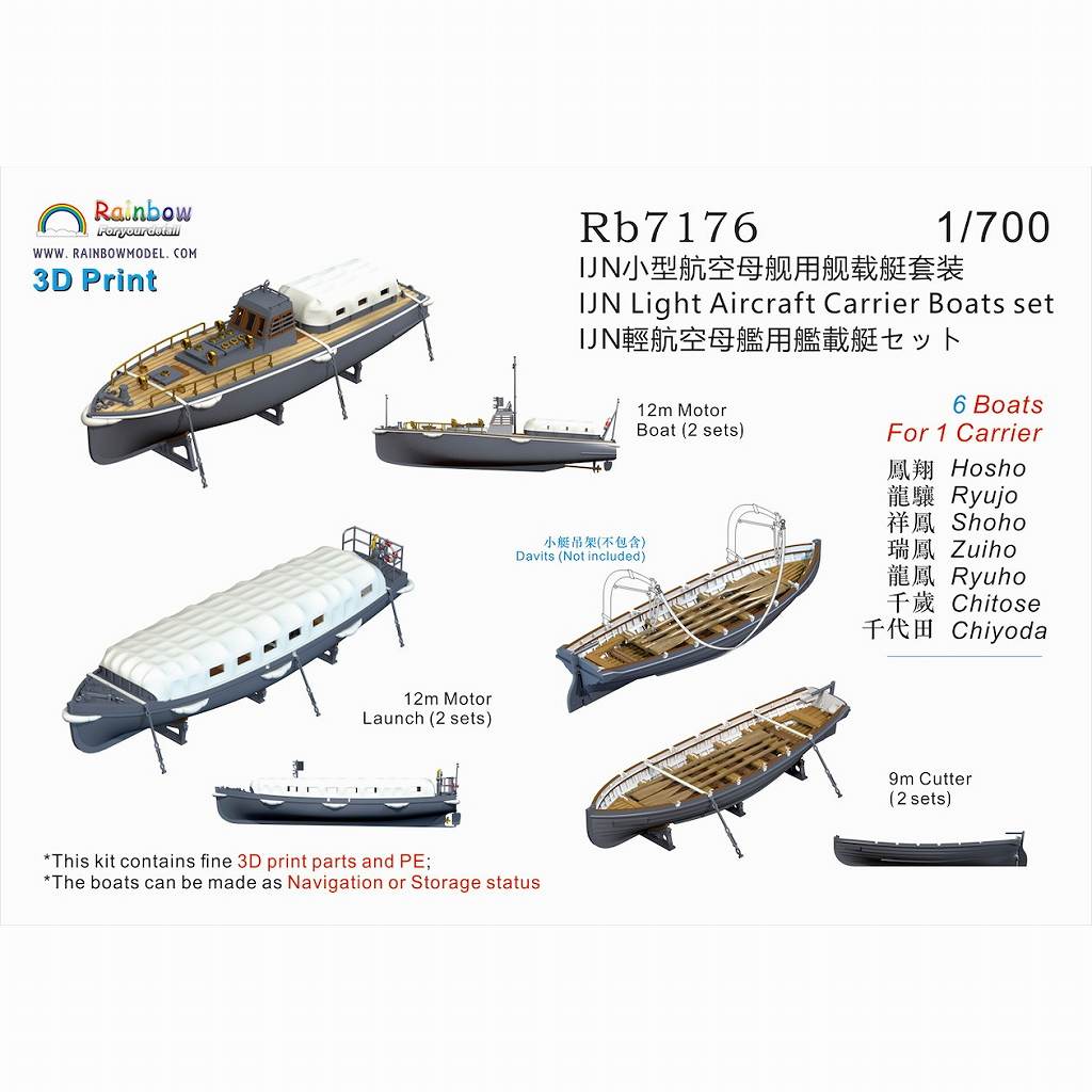 Rb7176 日本海軍 軽空母用 艦載艇セット【ネコポス規格外