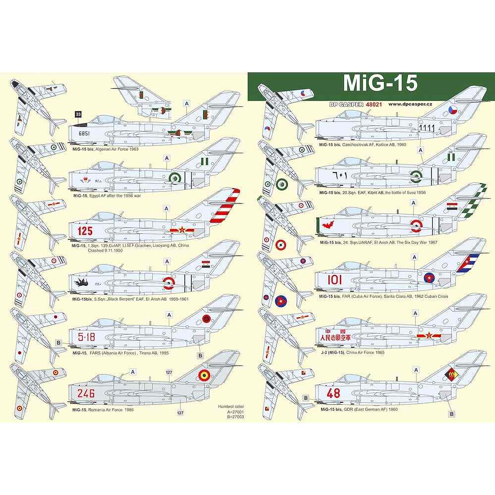 48021 ミグ MiG-15 ファゴット|飛行機用デカール|飛行機