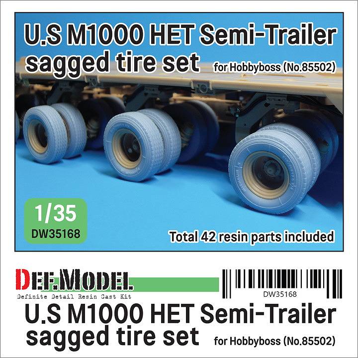 【新製品】DW35168 1/35 アメリカ M1000 HET セミトレーラー 自重変形タイヤセット ホビーボス用|AFV用パーツ|AFV