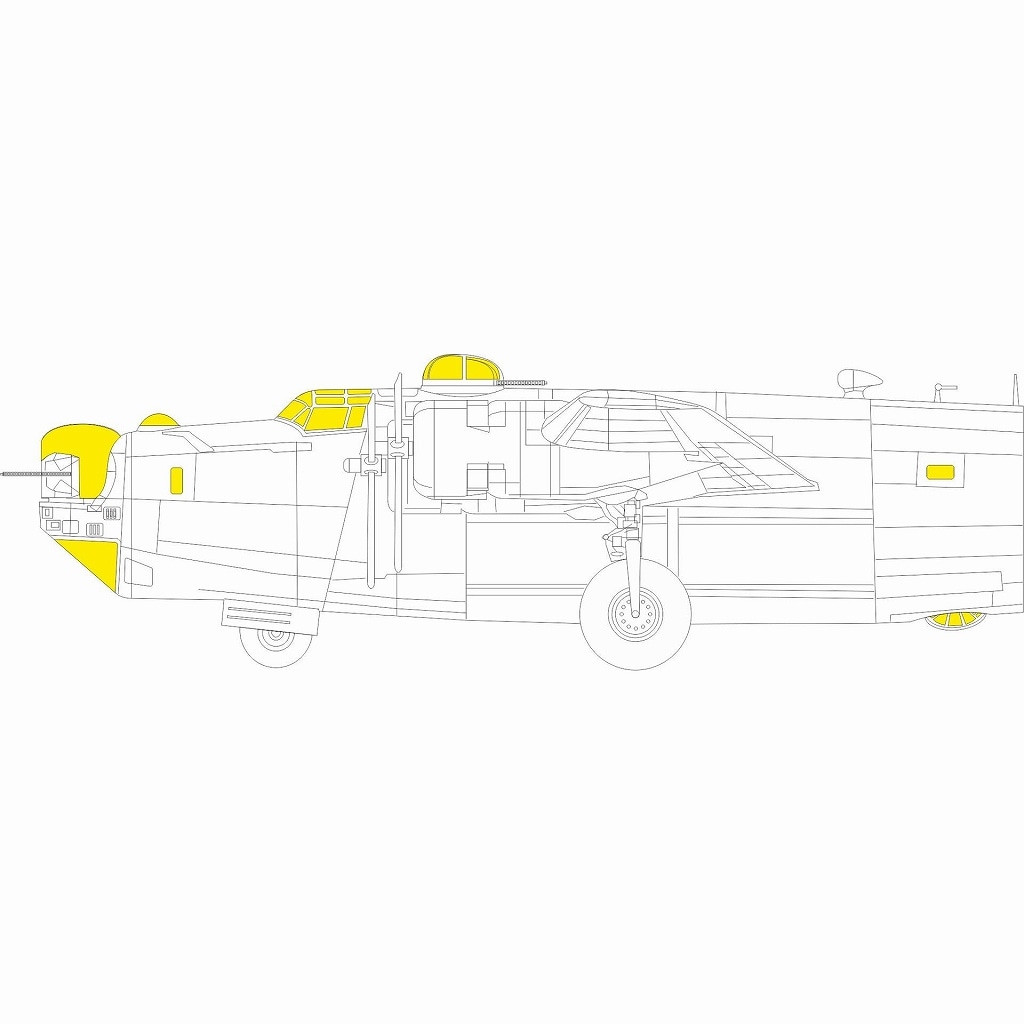EX1041 1/48 B-24J リベレーター 塗装マスクシール (ホビーボス用)|飛行機用マスキングシール|飛行機