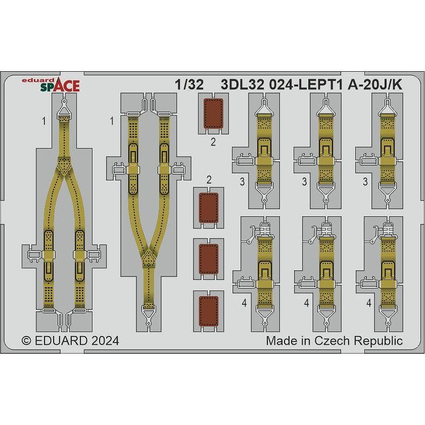 3DL32024 1/32 A-20J/K ハボック 「スペース」 内装3Dデカール w/エッチングパーツセット (HKモデル用)|飛行機用デカール|飛行機