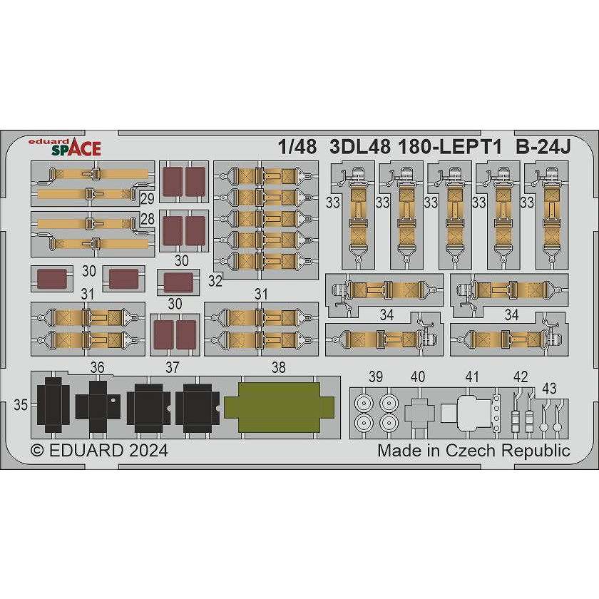 3DL48180 1/48 B-24J リベレーター ｢スペース｣ 内装3Dデカール w