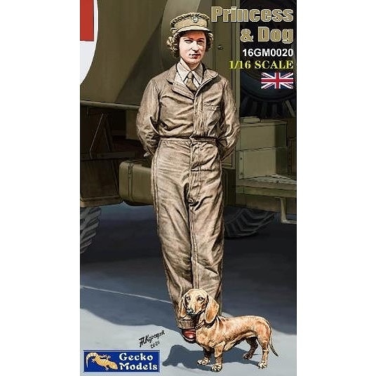 【再入荷】16GM0020 1/16 若き日の女王陛下と犬 エリザベス・ウィンザー2級准大尉|女性フィギュア|フィギュア