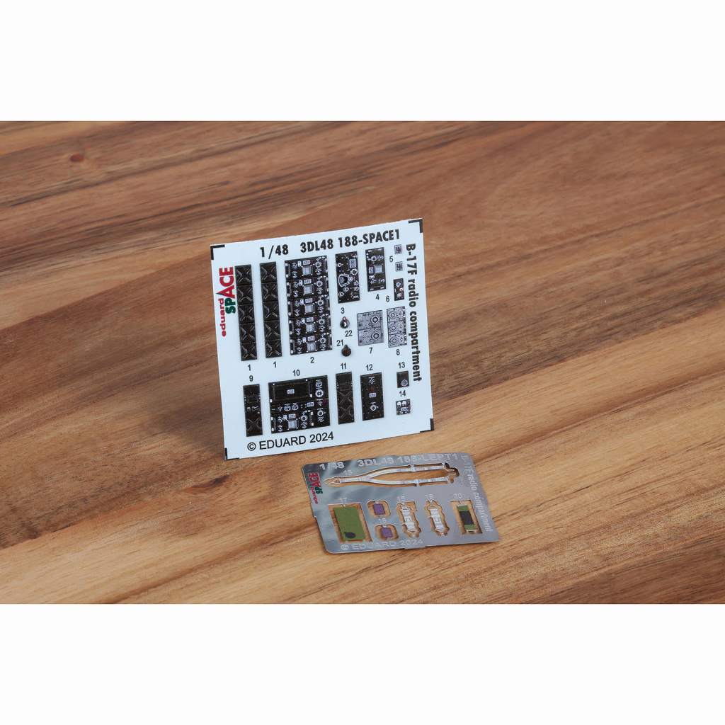 3DL48188 1/48 ボーイング B-17F フライングフォートレス 無線室スペース内装3Dデカール w/エッチングパーツセット (エデュアルド用)|飛行機用デカール|飛行機