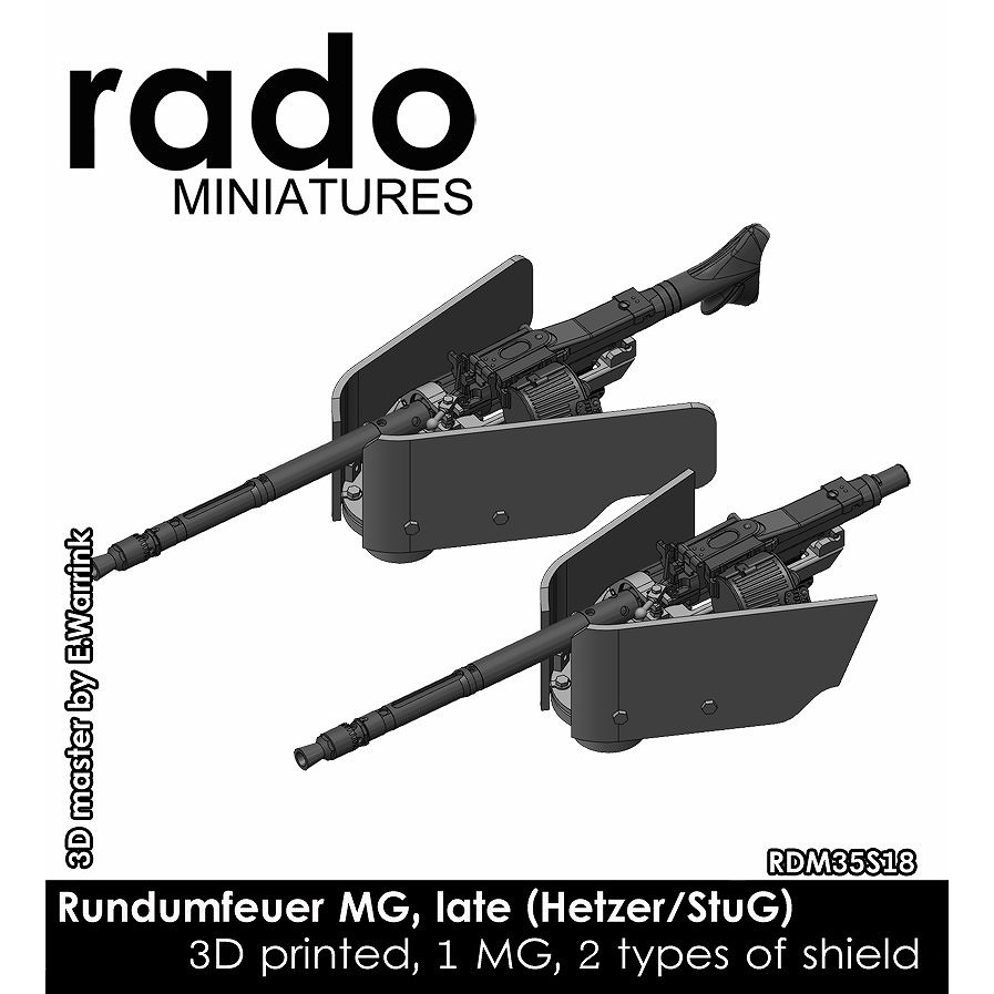 RDM35S18 1/35 WWII ドイツ ヘッツァー駆逐戦車/III/IV号突撃砲用車内操作式機銃 後期タイプ(3Dプリント製 2個入)|AFV用パーツ|AFV
