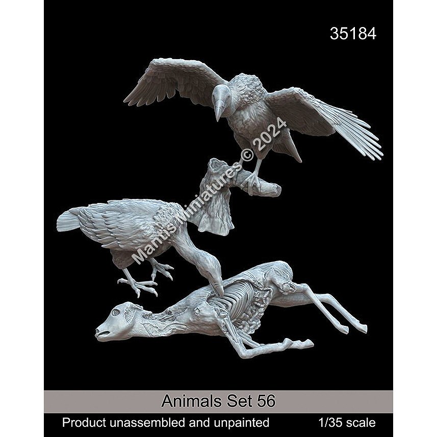 35184 1/35 動物セット56 ハゲワシと獲物 | マンティスミニチュアズ