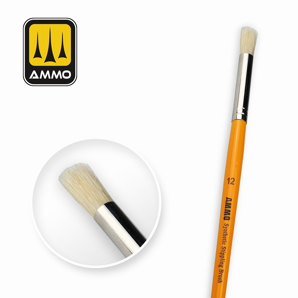 AMIG8587 スティップリング(点描用筆)人工毛筆 12番|接着／造形／塗装用品|ツール＆マテリアル