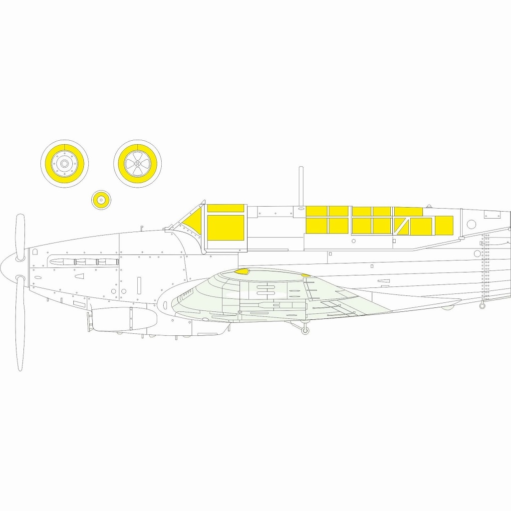 EX1057 1/48 フェアリー フルマー Mk.II 「Tフェース」両面塗装マスクシール (トランぺッター用)|飛行機用マスキングシール|飛行機