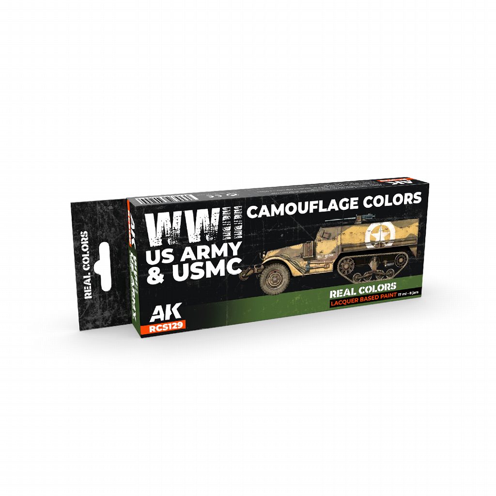 リアルカラー RCS129 WWII アメリカ陸軍・海兵隊カモフラージュカラー8色セット (ラッカー塗料)|塗料|ツール＆マテリアル
