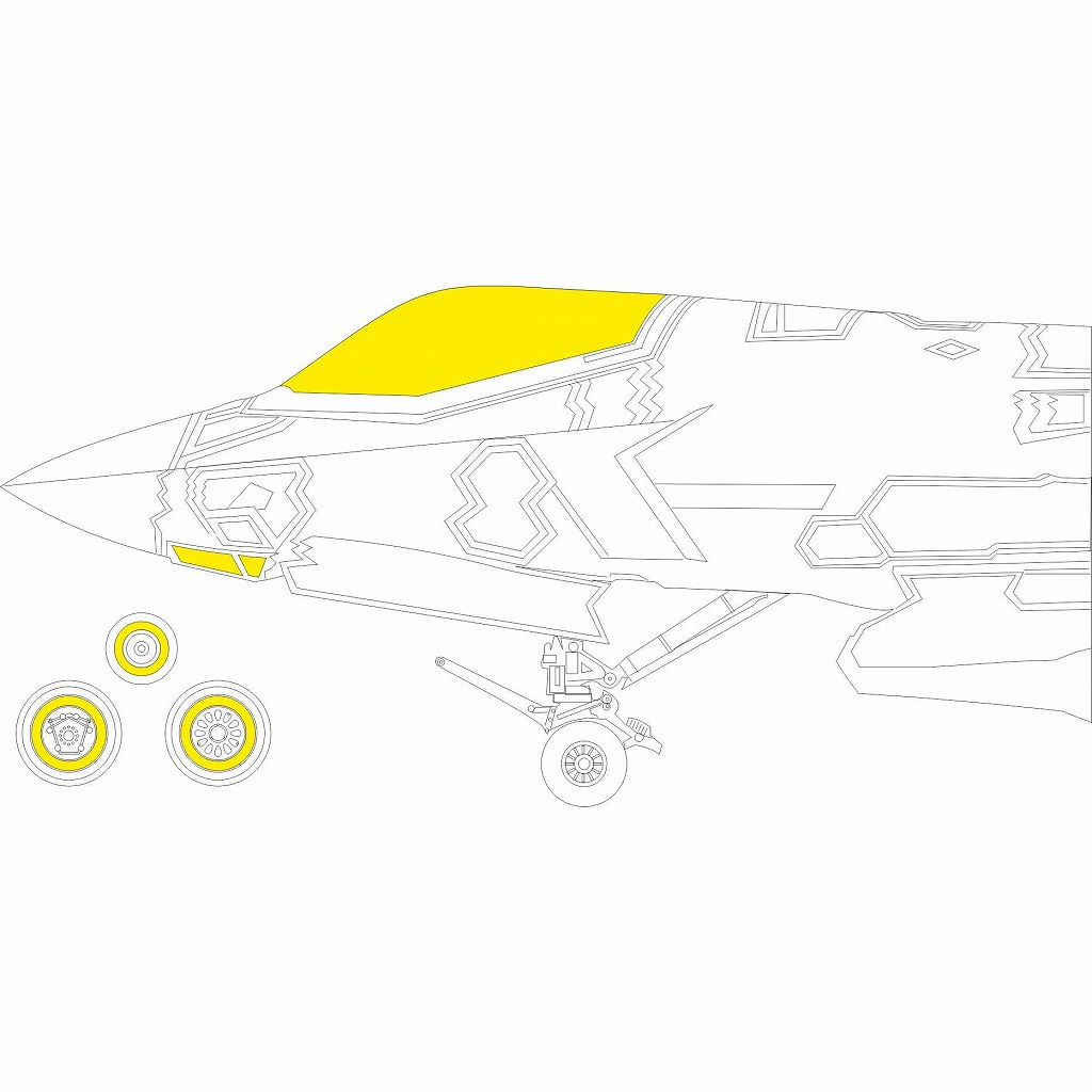 CX671 1/72 F-35B ライトニングII 塗装マスクシール (タミヤ用)|飛行機用マスキングシール|飛行機