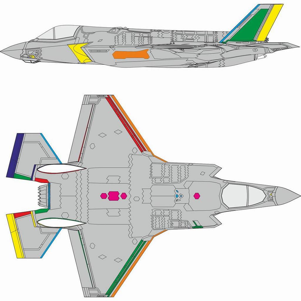 CX672 1/72 F-35B ライトニングII RAMコーティング塗装マスクシール (タミヤ用)|飛行機用マスキングシール|飛行機