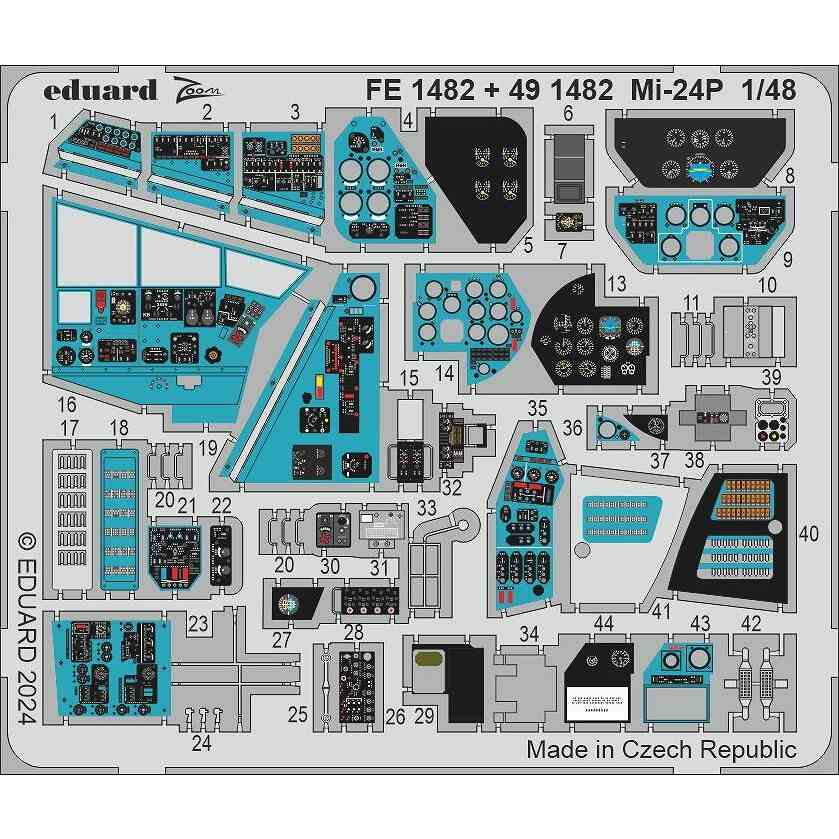 FE1482 塗装済 1/48 Mi-24P ズームエッチングパーツ (トランペッター用