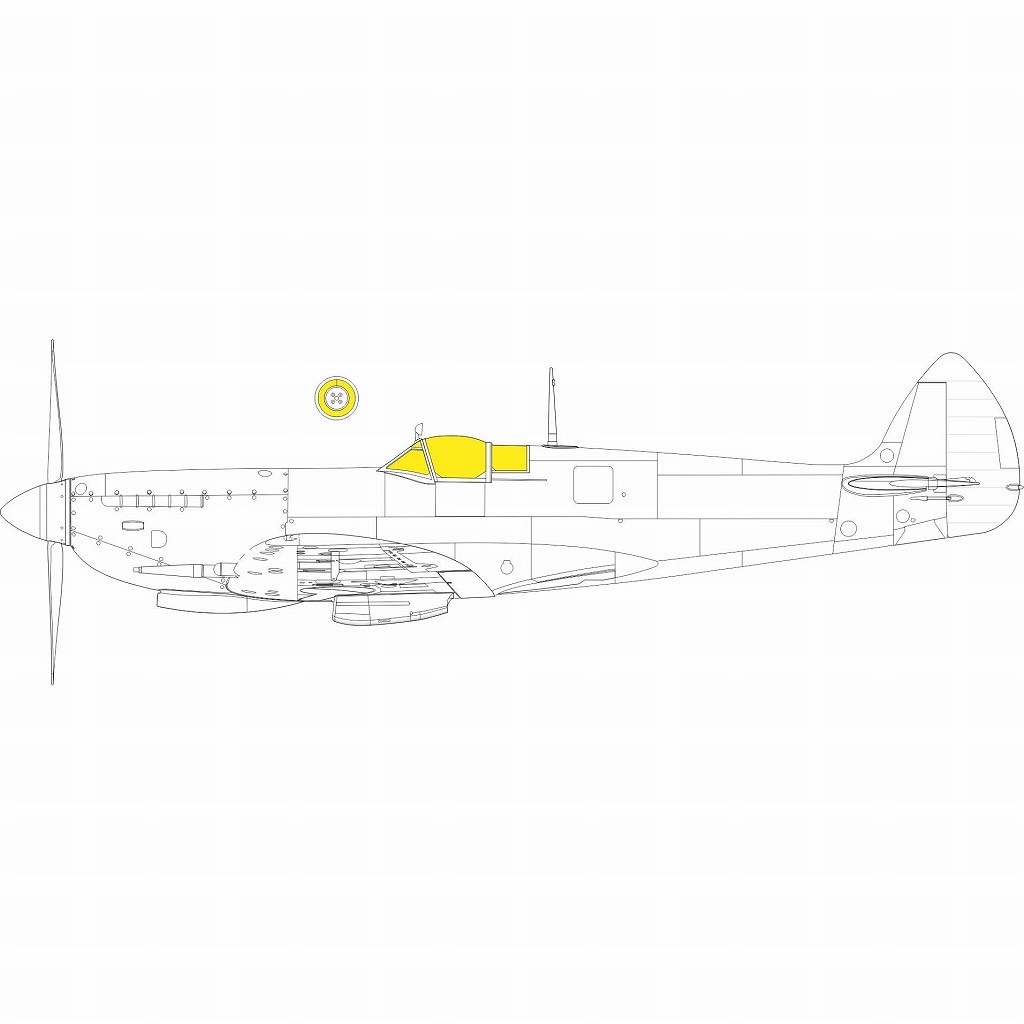 LX010 1/24 スーパーマリン スピットファイア Mk.VIII 「Tフェース」両面塗装マスクシール (エアフィックス用)|飛行機用マスキングシール|飛行機