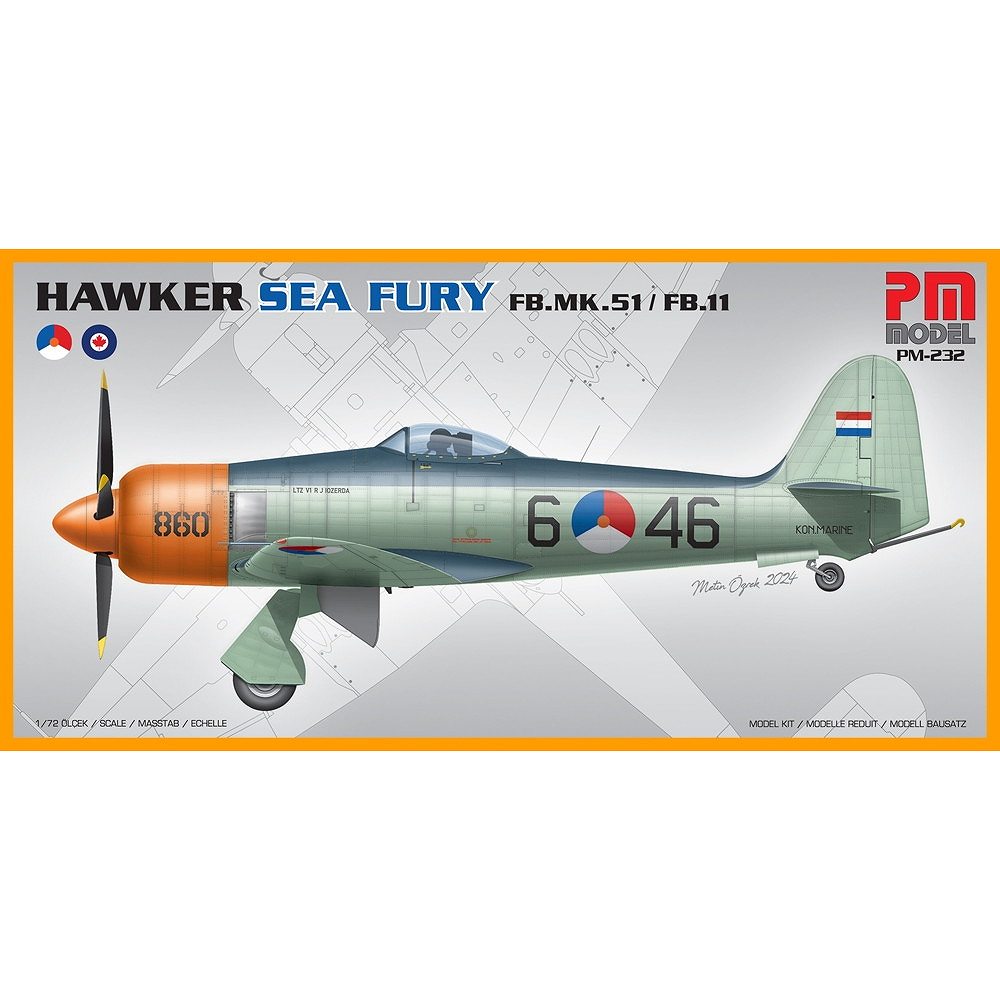 PM-232 ホーカー シーフューリーFB.Mk.51/FB.11 オランダ&カナダ|第二次大戦の飛行機モデル|飛行機