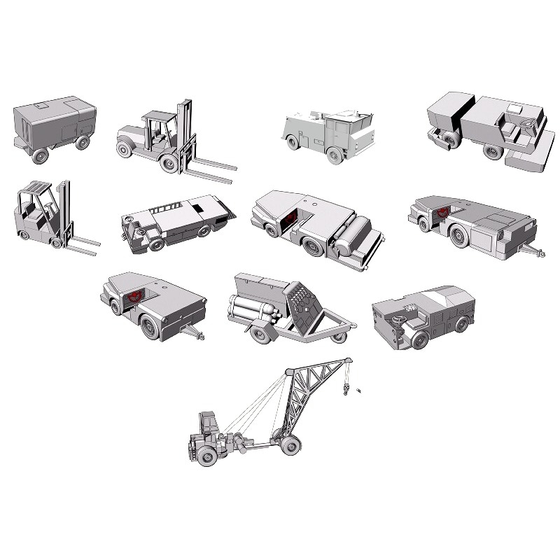 PACKVHPAUS350 米海軍 甲板作業車セット 3Dプリント製|艦船用車輌|艦船