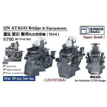IJN70130A)1/700 日本海軍 重巡洋艦 愛宕 艦橋セット 1944【ネコポス規格外】|艦船用パーツ|艦船