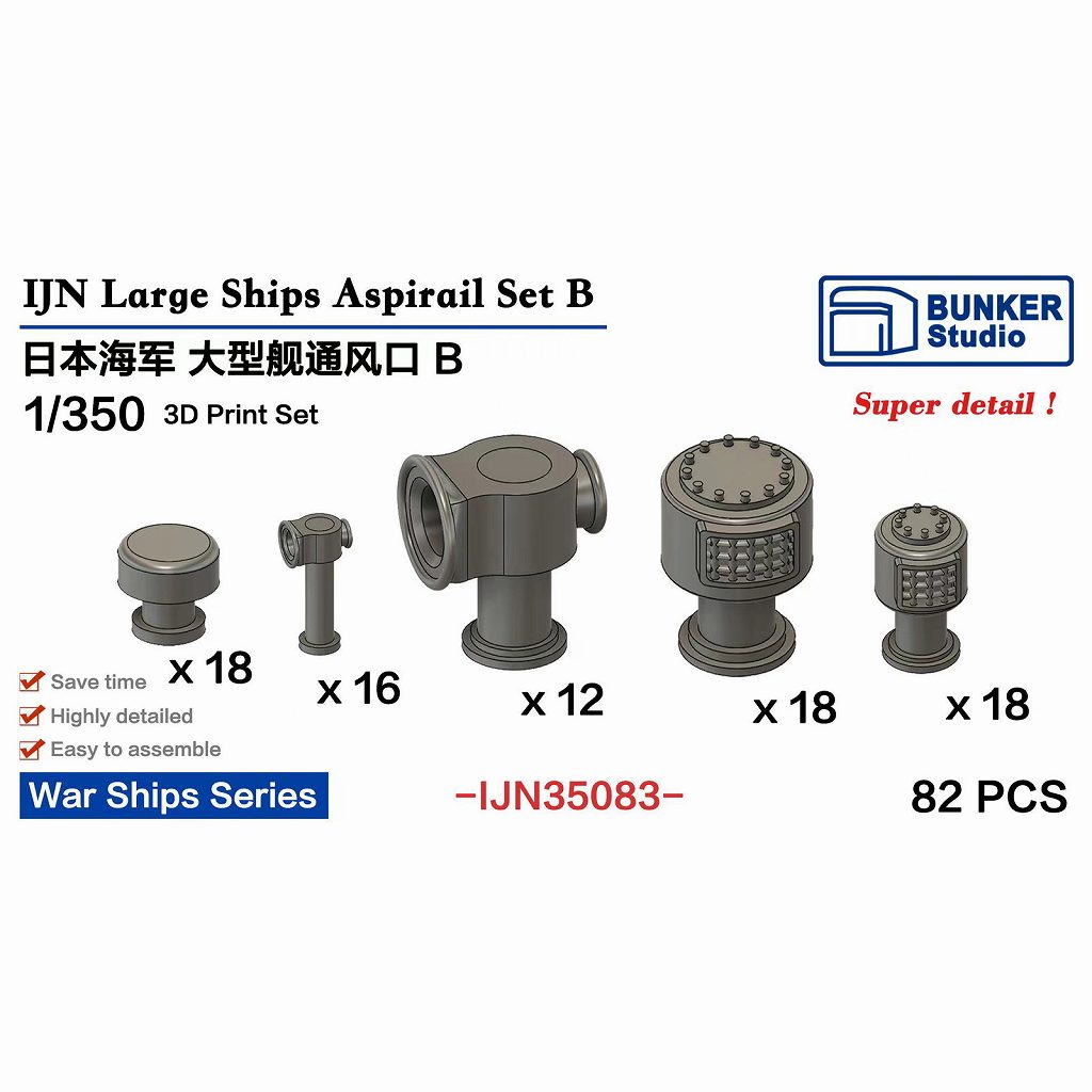 IJN35083 1/350 日本海軍 大型艦艇用 通風筒B【ネコポス規格外】|艦船用パーツ|艦船