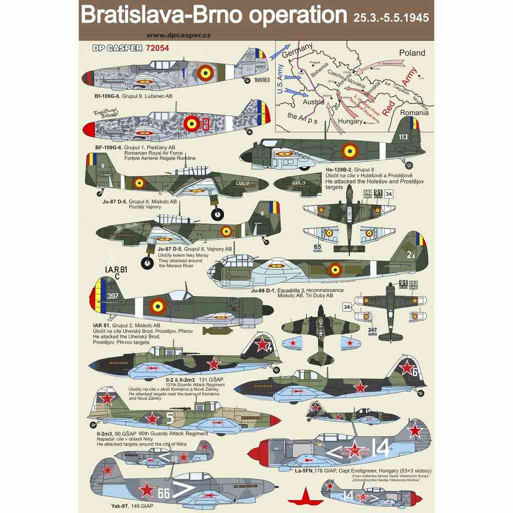 72054 Bratislava-Brno operation 25.3.- 5.5.1945|飛行機用デカール|飛行機