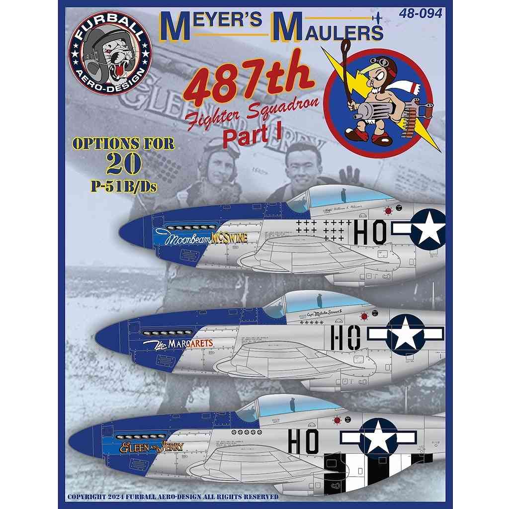 48-094 ノースアメリカン P-51B/D マスタング  Meyers Maulers Part1 |飛行機用デカール|飛行機
