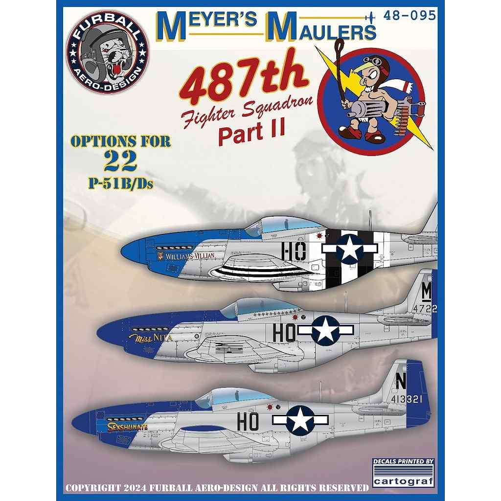 48-095 ノースアメリカン P-51B/D マスタング  Meyers Maulers Part2 |飛行機用デカール|飛行機