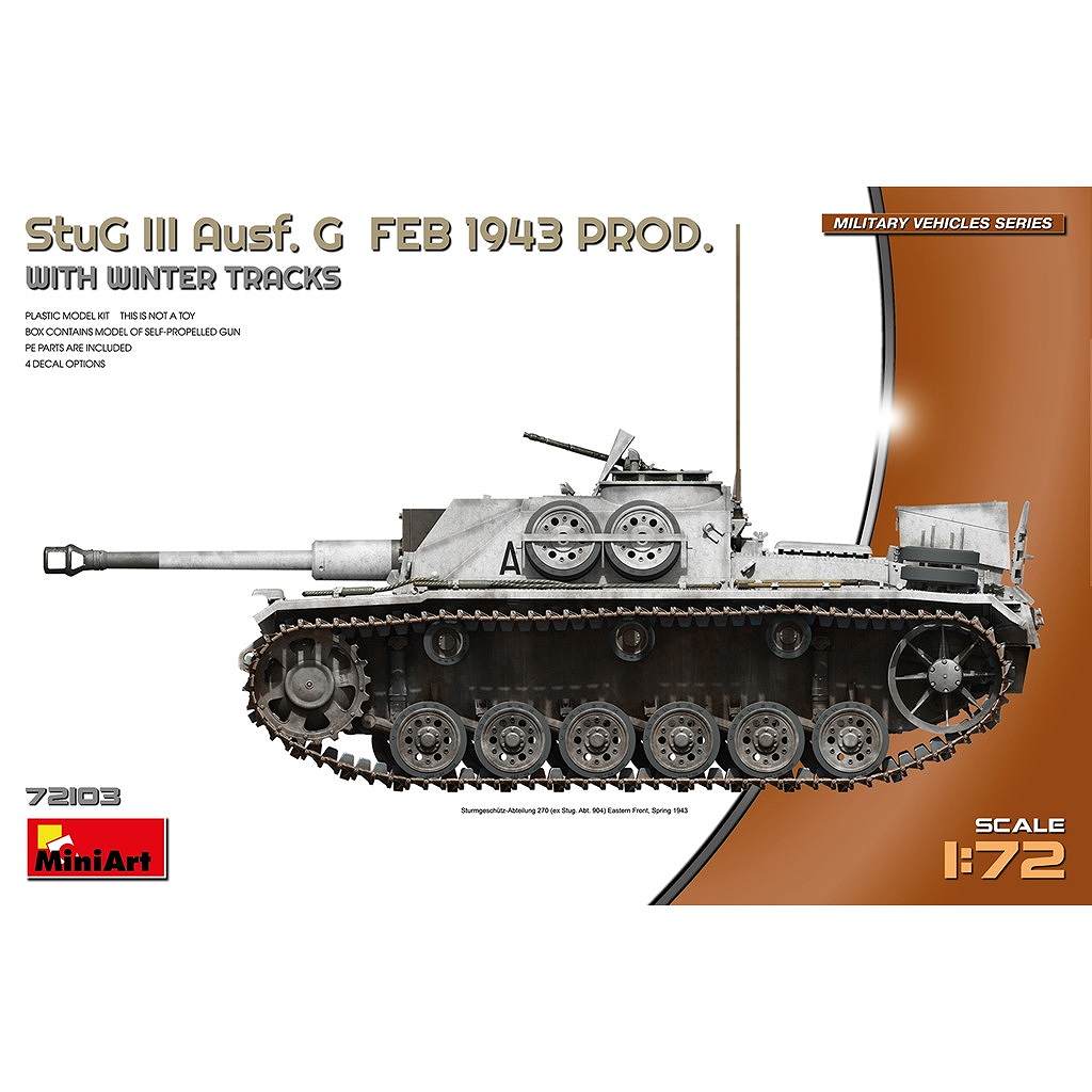 72103 WWII ドイツ III号突撃砲G型 1943年2月製造 w/冬期履帯 | ミニ
