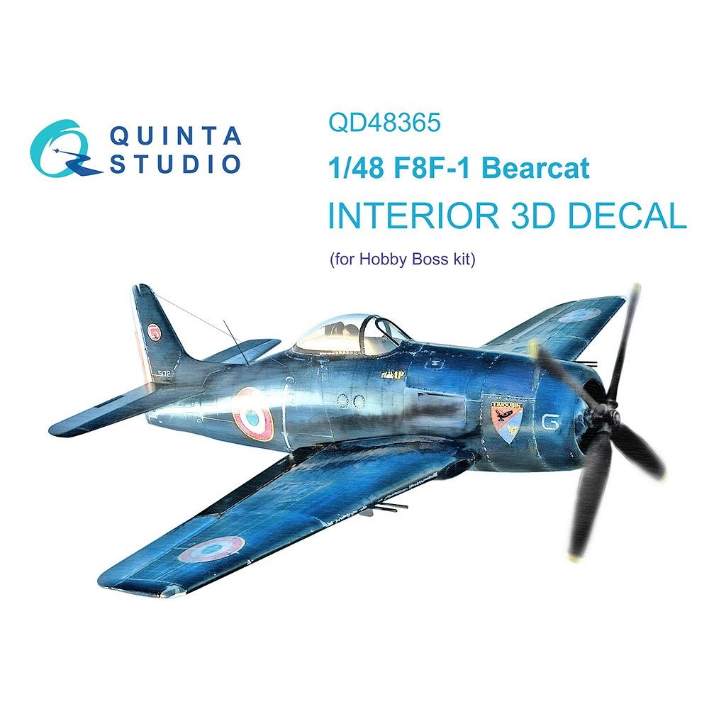 QD48365 1/48 グラマン F8F-1 ベアキャット 内装カラー3Dデカール (ホビーボス用)|飛行機用デカール|飛行機