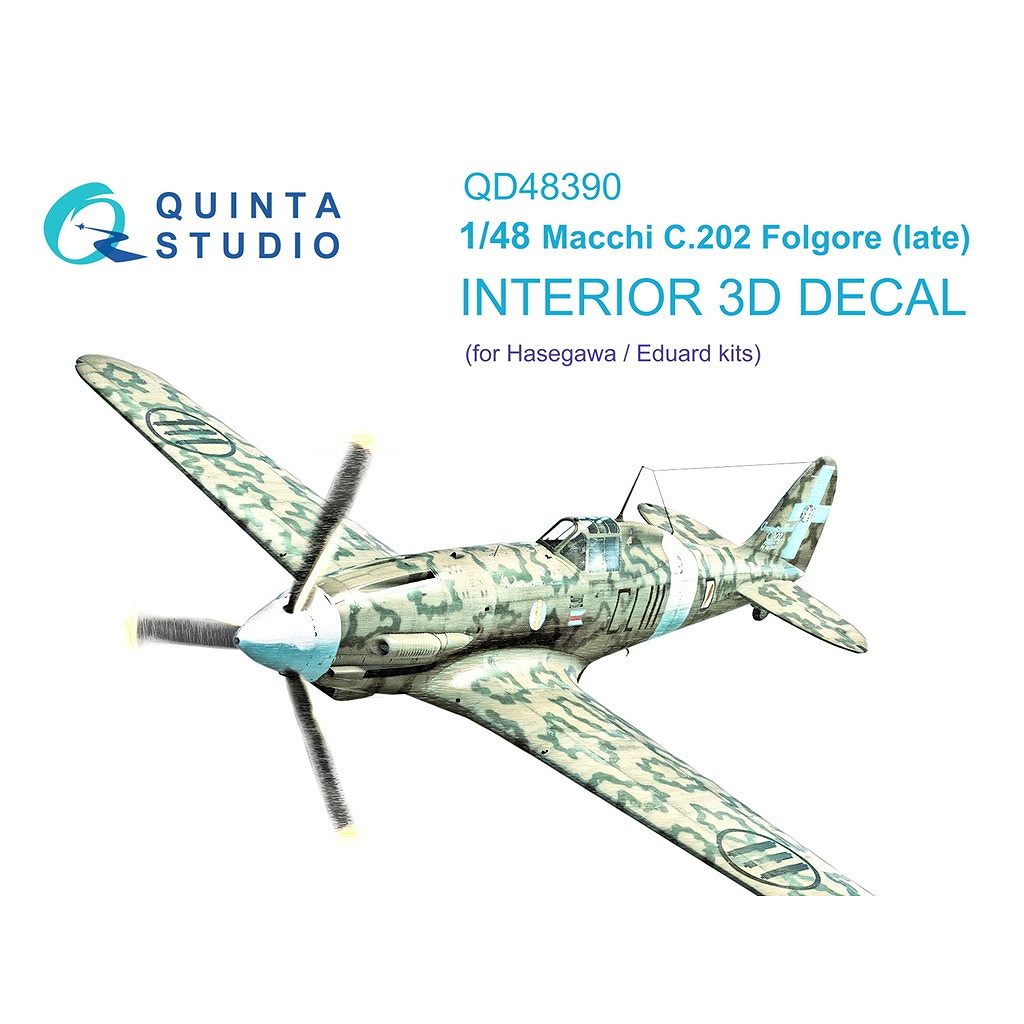 QD48390 1/48 マッキ C.202 フォルゴーレ 後期型 内装カラー3Dデカール (ハセガワ/エデュアルド用)|飛行機用デカール|飛行機