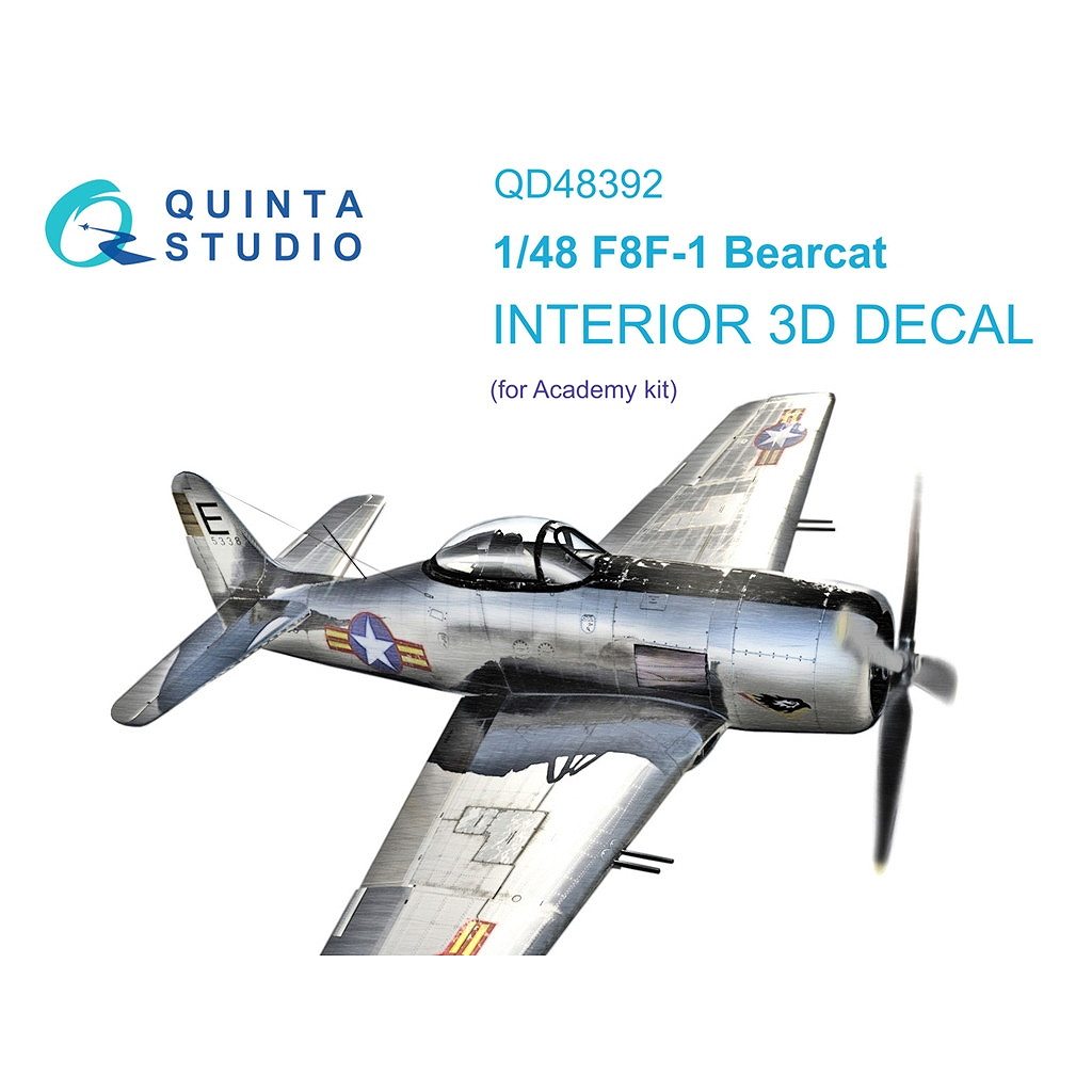 QD48392 1/48 グラマン F8F-1 ベアキャット 内装カラー3Dデカール (アカデミー用)|飛行機用デカール|飛行機