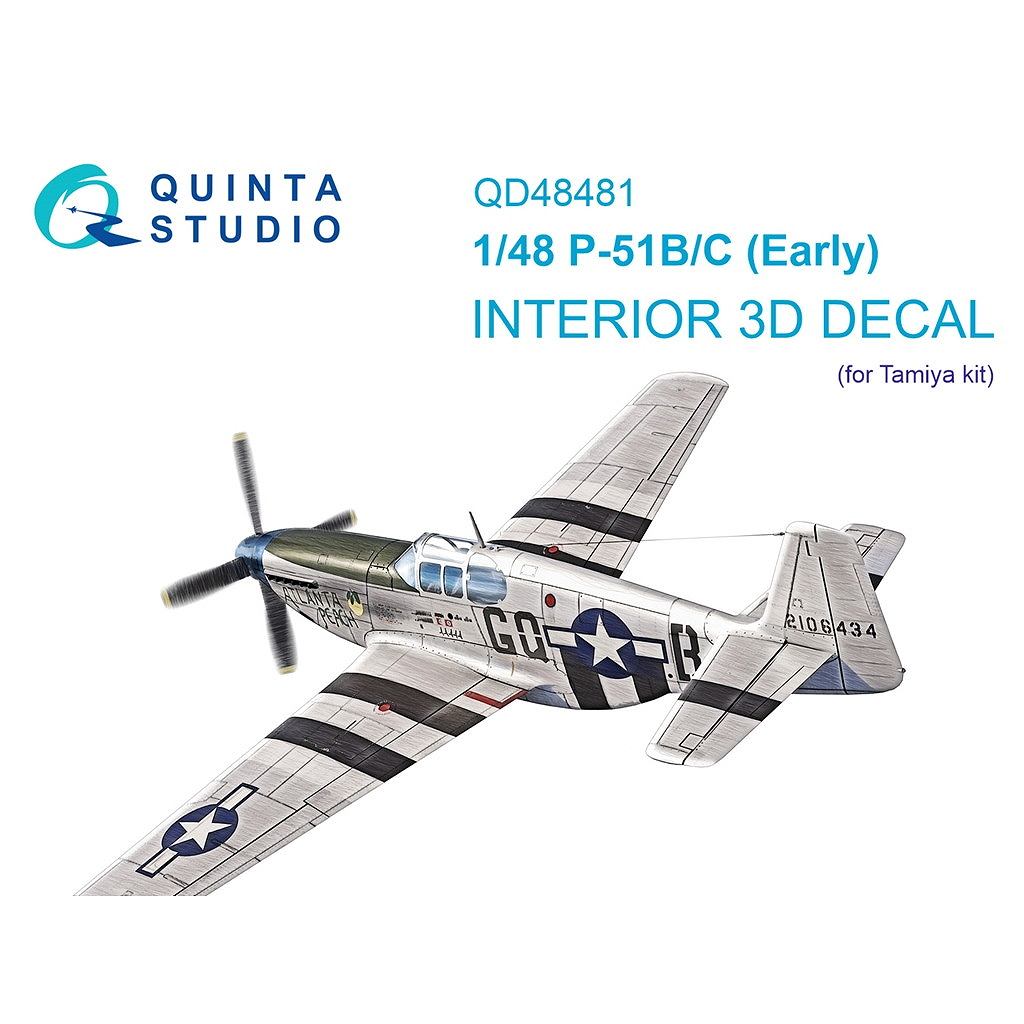 QD48481 1/48 ノースアメリカン P-51B/C マスタング (初期型) 内装カラー3Dデカール (タミヤ用)|飛行機用デカール|飛行機