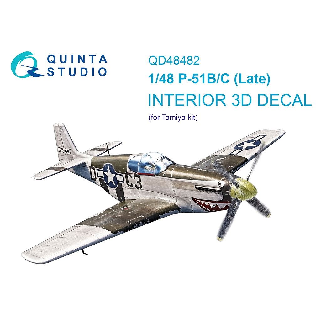 QD48482 1/48 ノースアメリカン P-51B/C マスタング (後期型) 内装カラー3Dデカール (タミヤ用)|飛行機用デカール|飛行機