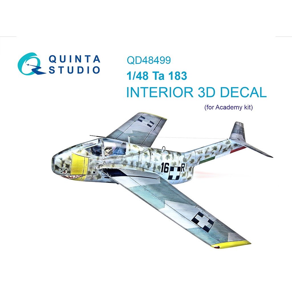 QD48499 1/48 フォッケウルフ Ta183 フッケバイン 内装カラー3Dデカール (アカデミー用)|飛行機用デカール|飛行機