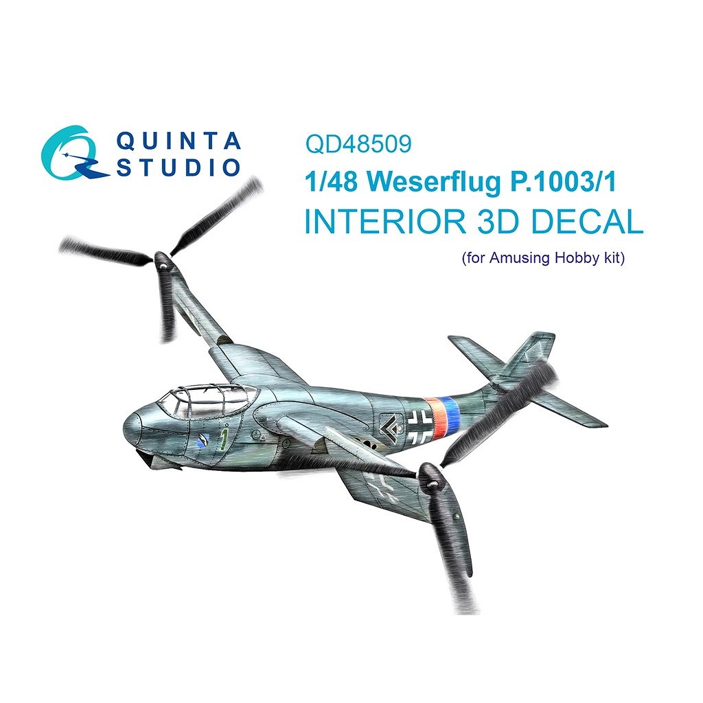 QD48509 1/48 ヴェーザーフルーク P1003.1 内装カラー3Dデカール (アミュージングホビー用)|飛行機用デカール|飛行機