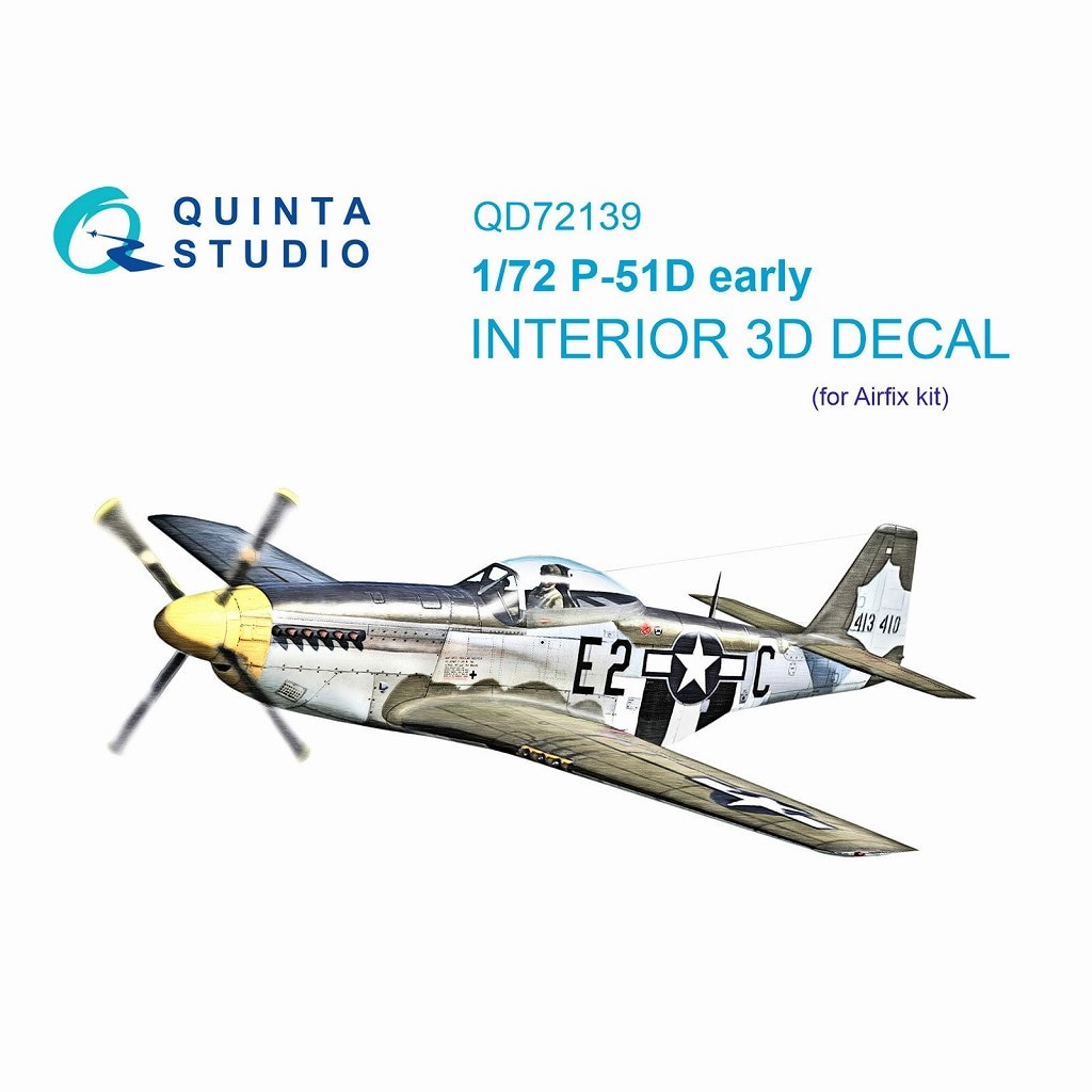 QD72139 1/72 ノースアメリカン P-51D マスタング 初期型 内装カラー3D