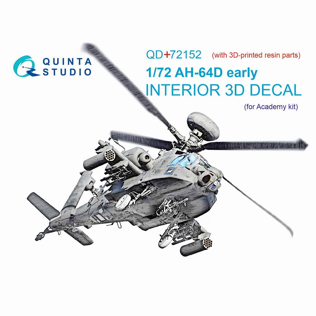 QD+72152 1/72 ޥɥͥ롦饹 AH-64D ѥå  顼3Dǥ (ǥߡ) (3Dץѡ)