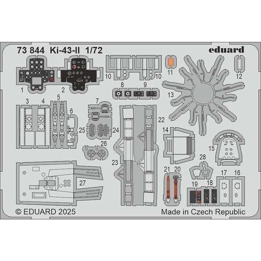 73844 塗装済 1/72 一式戦闘機 隼 二型 エッチングパーツ (アルマホビー用)|飛行機用パーツ|飛行機
