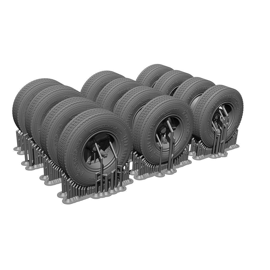 BSKW35003 1/35 現用 アメリカ M915トラクタートラック&トレーラー用自重変形タイヤ(トランペッター用)|AFV用パーツ|AFV