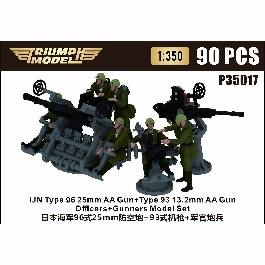 P35017 九六式25mm三連装機銃 & 九三式13.2mm機銃 & 射撃手セット 1943