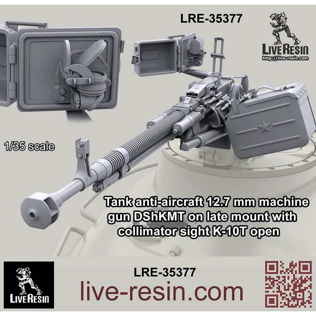 LRE-35377 Tank anti-aircraft 12.7 mm machine gun DShKMT on a late mount with an open collimator sight K-10T