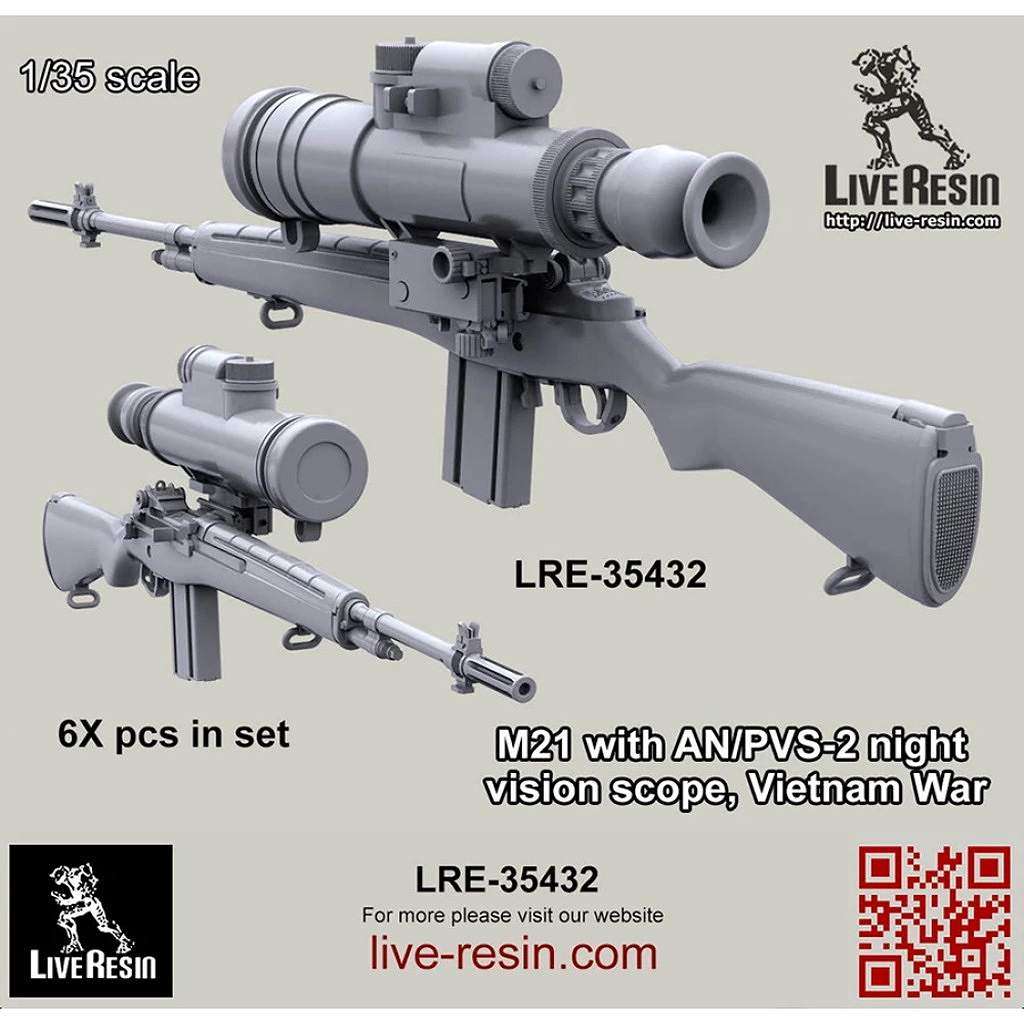 LRE-35432 M14 with AN/PVS-2(4) night vision scope, Vietnam War