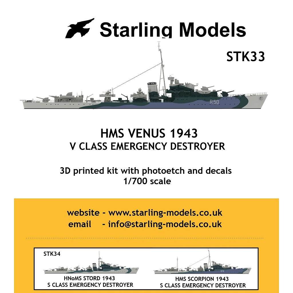 STK33 英海軍 V級駆逐艦 ヴィーナス Venus 1943 | スターリングモデル