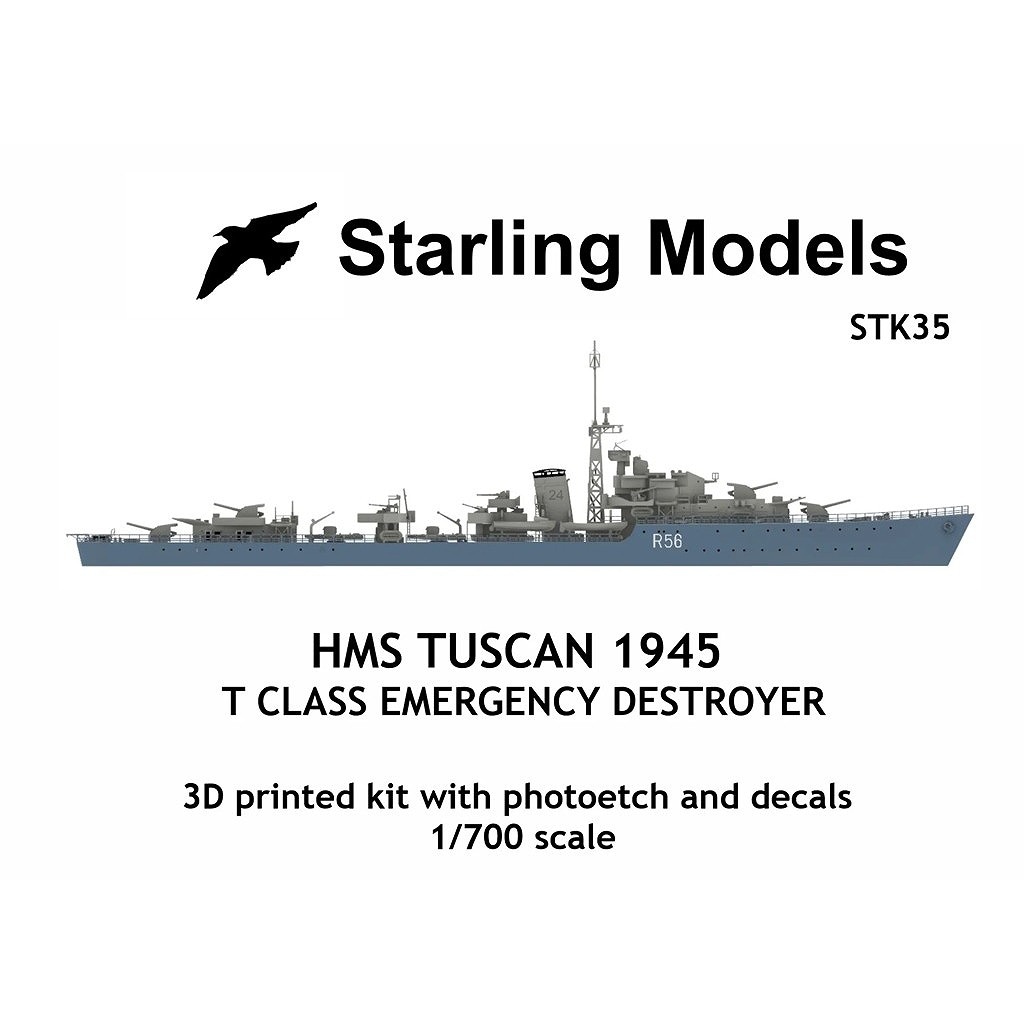 STK35 英海軍 T級駆逐艦 R56 タスカン Tuscan 1945|第二次大戦の艦船モデル|艦船