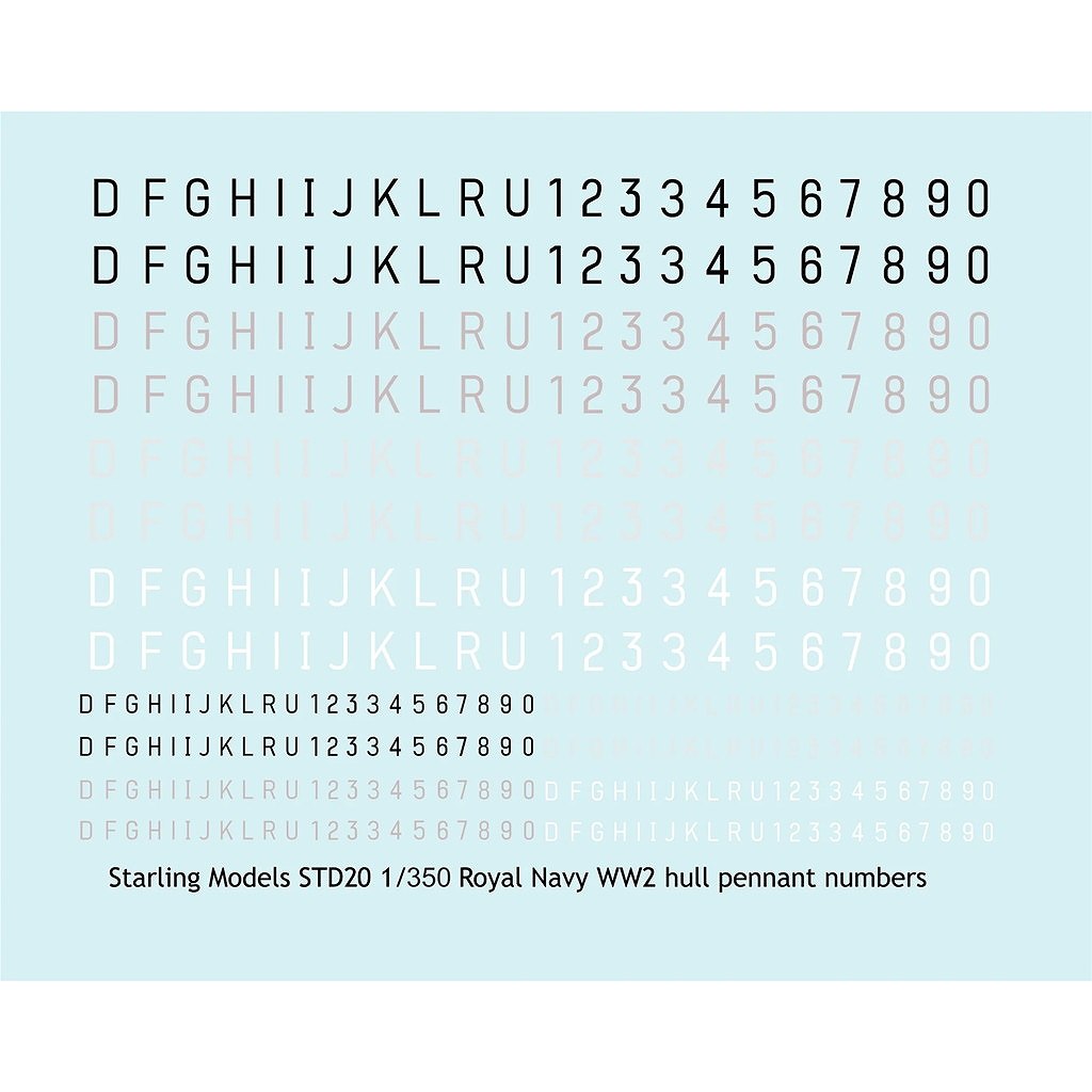 STD20 WWII 英海軍 ハルナンバー | スターリングモデル Starling