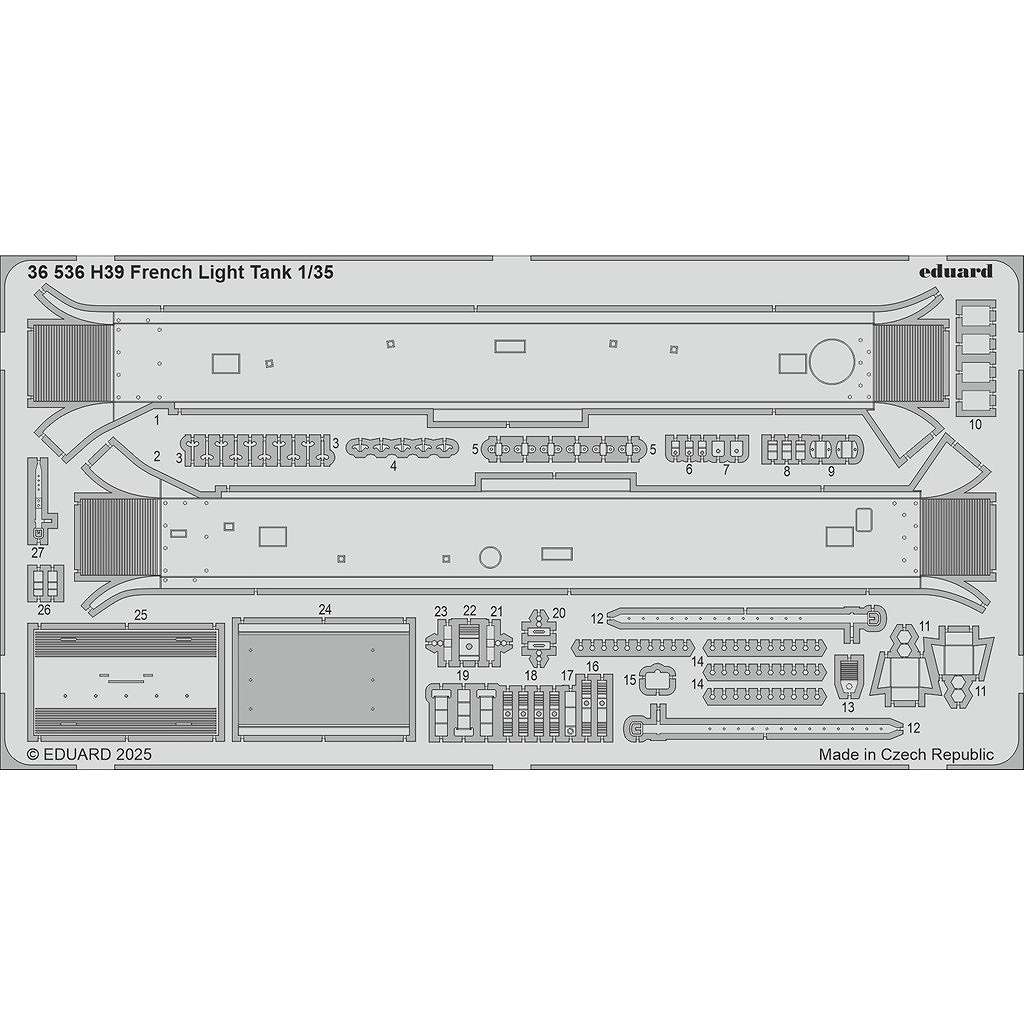 36536 1/35 フランス軽戦車 H39 エッチングパーツ (タミヤ用)|AFV用パーツ|AFV