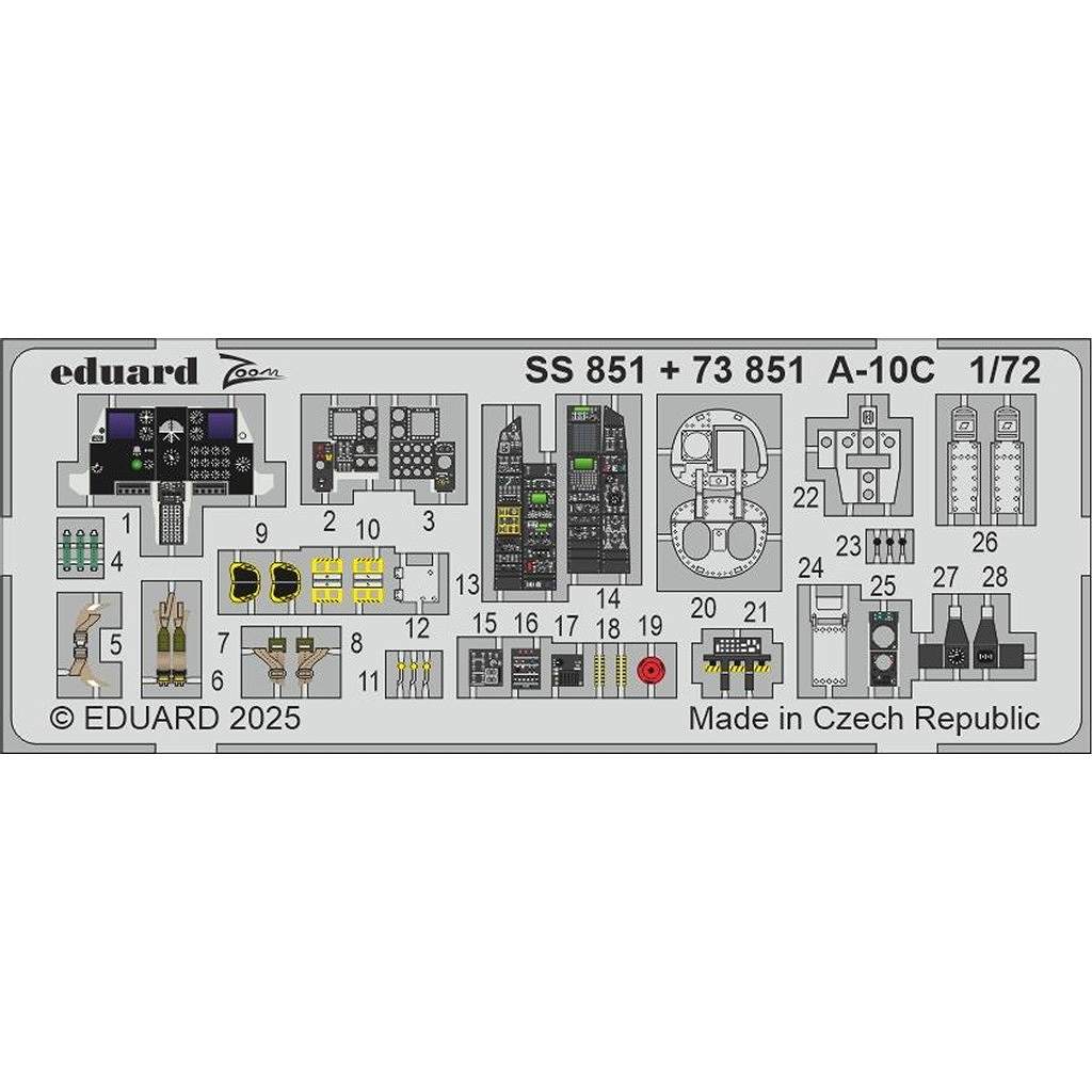 73851 塗装済 1/72 フェアチャイルド A-10C サンダーボルトII エッチングパーツ (グレートウォール用)|飛行機用パーツ|飛行機