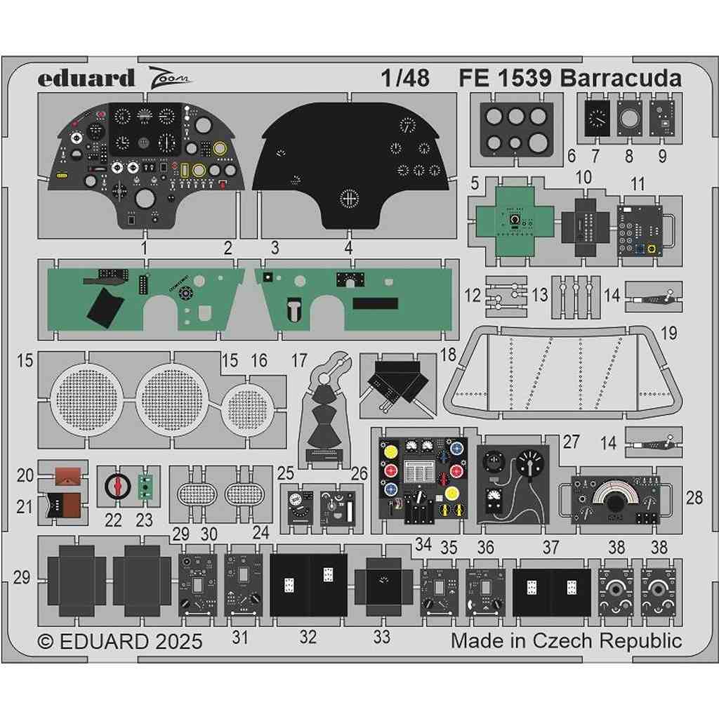 【再入荷】FE1539 塗装済 1/48 フェアリー バラクーダ ズームエッチングパーツ(トランぺッター用)|飛行機用パーツ|飛行機