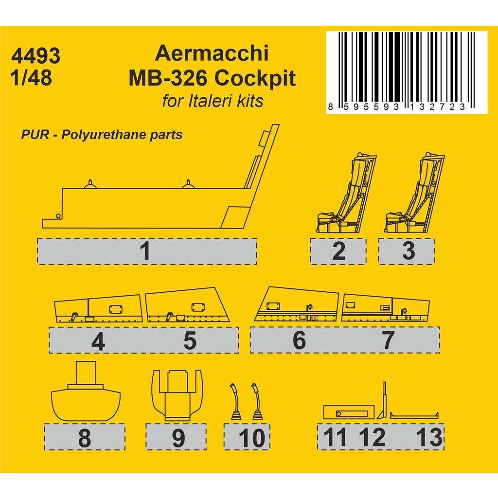 4493 1/48 アエルマッキ MB-326 コクピット(イタレリ用)|飛行機用パーツ|飛行機